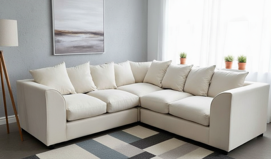 Dylon 5 Seater Corner Sofa – Cream