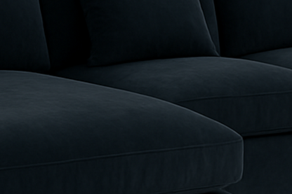 Bishop U-Shaped Velvet Sectional Sofa with Chaise — Black & Navy