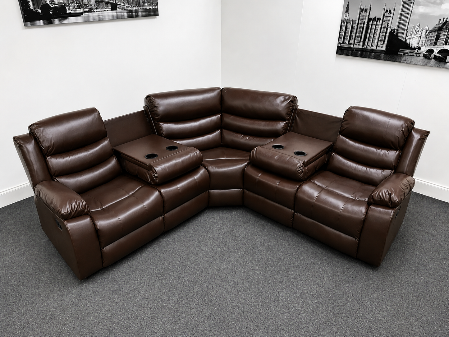 Luxury Corner Recliner Sofa UK | 5 Seater & 3+2 Sofa Set | Grey, Brown & Black