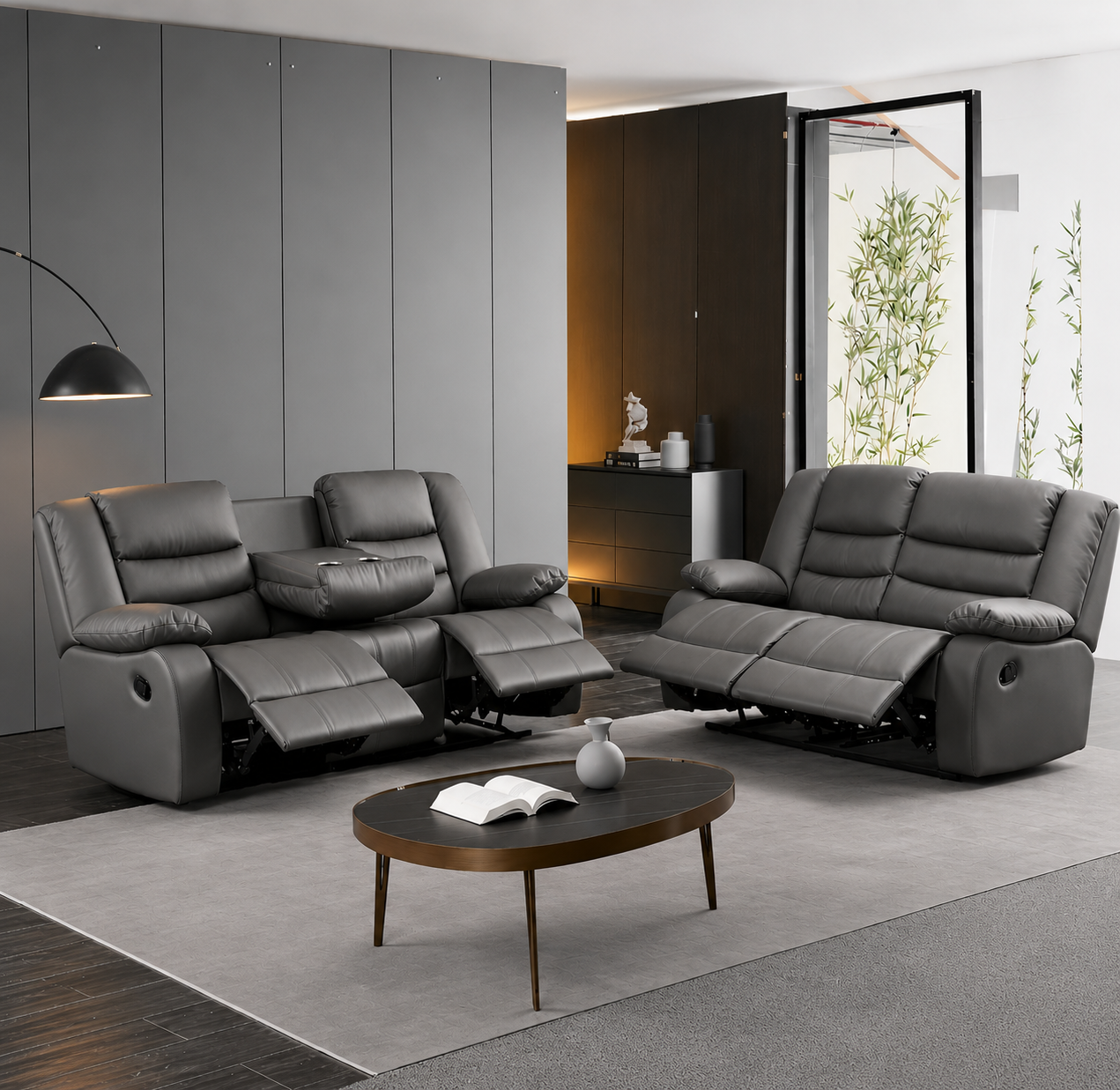 Luxury Corner Recliner Sofa UK | 5 Seater & 3+2 Sofa Set | Grey, Brown & Black
