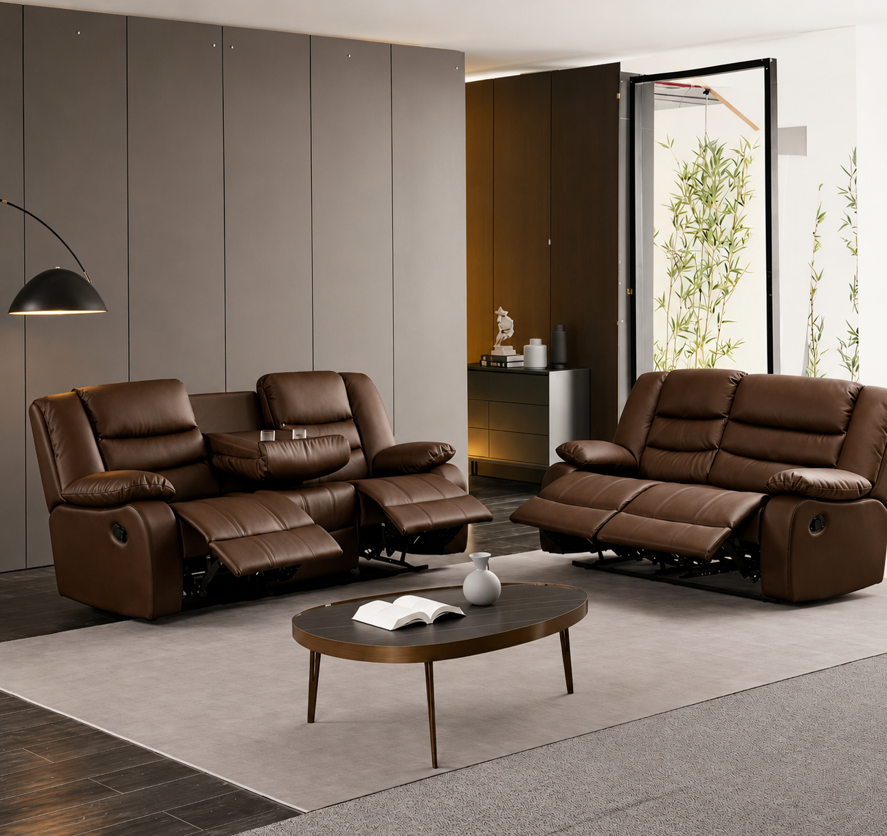 Luxury Corner Recliner Sofa UK | 5 Seater & 3+2 Sofa Set | Grey, Brown & Black