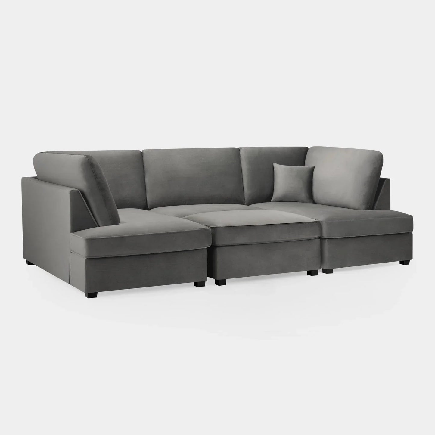 Carnaby Sofa Plush Grey U Shape Corner