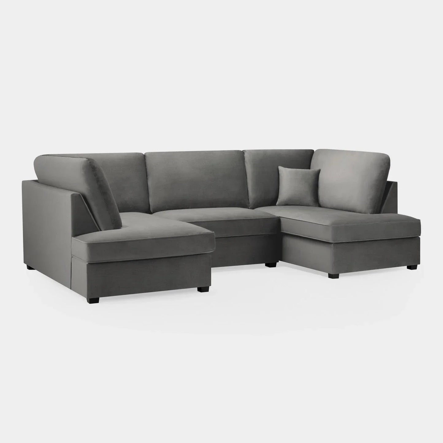 Carnaby Sofa Plush Grey U Shape Corner
