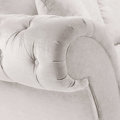 Verona Cream Corner Sofa - Luxury Chesterfield Fabric Corner Sofa UK
