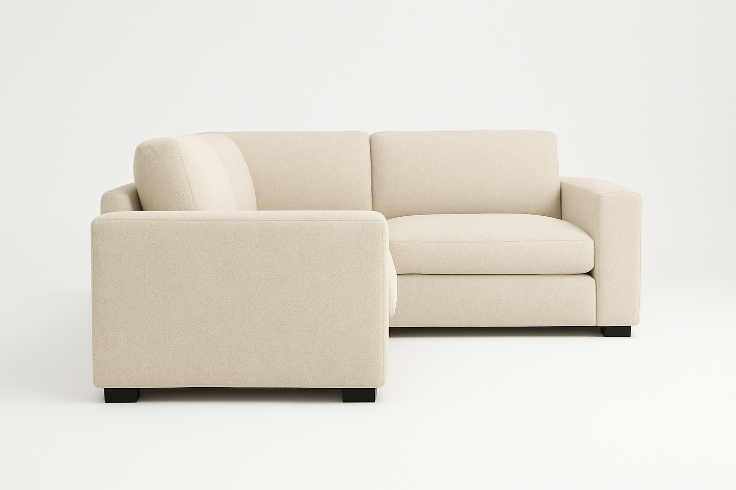 Kingston L-Shape Sectional Sofa – Cream Beige | Modern Minimalist Design