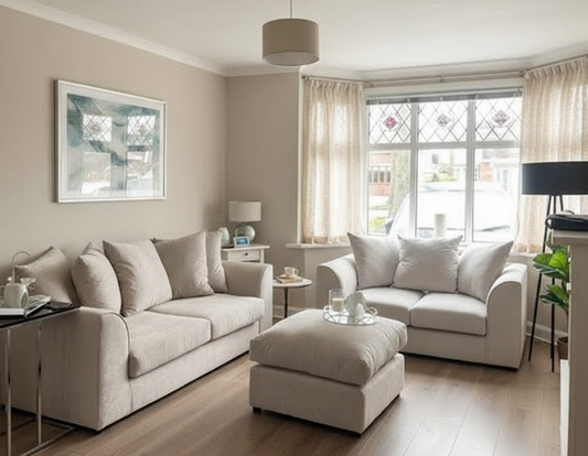 Chiswick 3+2 Seater Sofa with Footstool – Cream