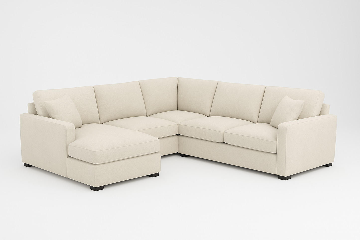Kingston L-Shape Sectional Sofa – Cream Beige | Modern Minimalist Design
