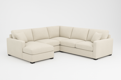 Kingston L-Shape Sectional Sofa – Cream Beige | Modern Minimalist Design