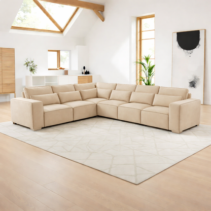 7 Seater Corner Sofa  | Sloane Fabric L Shaped Sofa