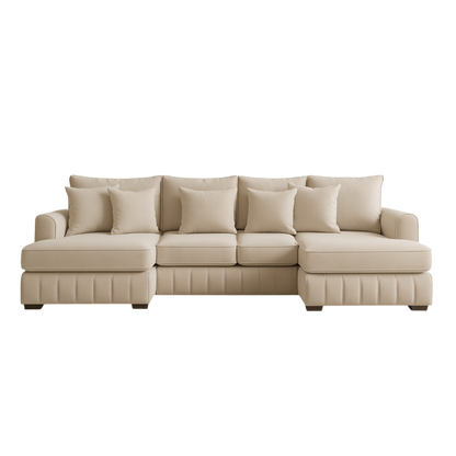 Lilly U-Shaped Corner Sofa – Light Cream